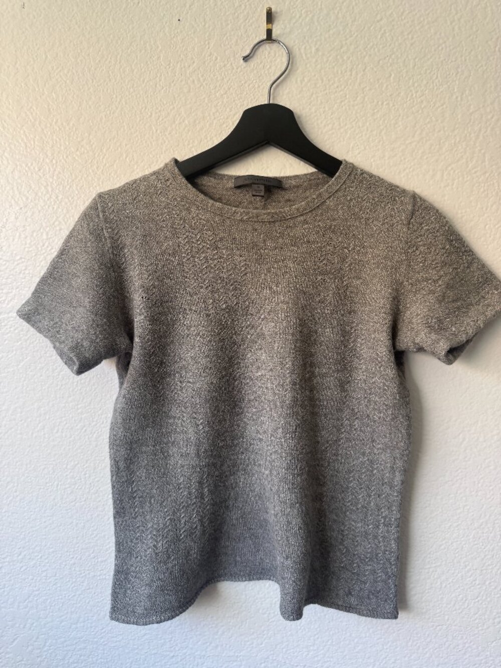 John Varvatos short sleeve knit top gray size M